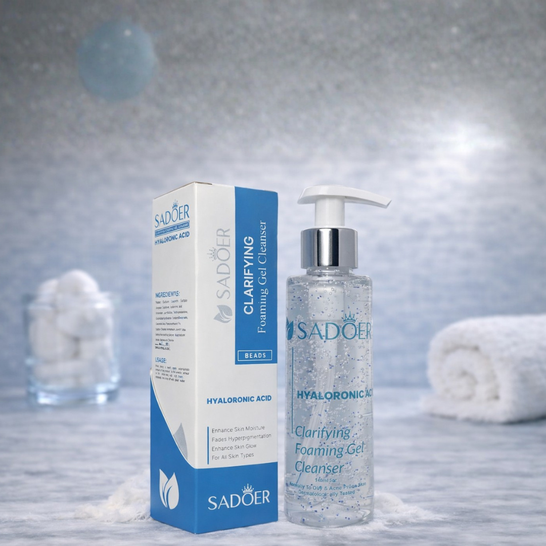 SADOER Hyaluronic Acid Clarifying Foaming Gel Cleanser – Hydrating Deep Clean Face Wash